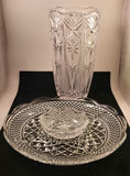 Vintage Tall Cut Crystal Vase & Serving Dishes - thumbnail 1 of 13
