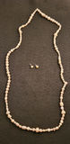 Fresh Water White Cultured Pearl Necklace & Earrings w/ .925 Sterling - thumbnail 3 of 4