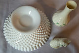 Vintage Beleek & Hobnail Milk Glass Lot of 3 - thumbnail 3 of 7