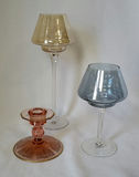 Lot Of 3 Glass Candle Holders - thumbnail 1 of 5