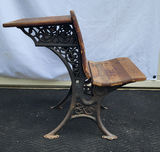 Antique Cast Iron & Wood Folding Students Desk - thumbnail 2 of 8