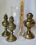 Antique Brass Oil Lamp Lot - thumbnail 2 of 6
