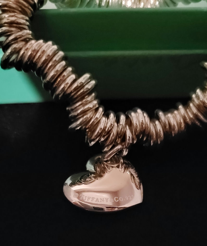 Tiffany & Co .925 Heart Charm Links Bracelet - image 2 of 6