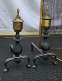 Vintage Brass Fire Screen & 2 Andirons - thumbnail 4 of 6