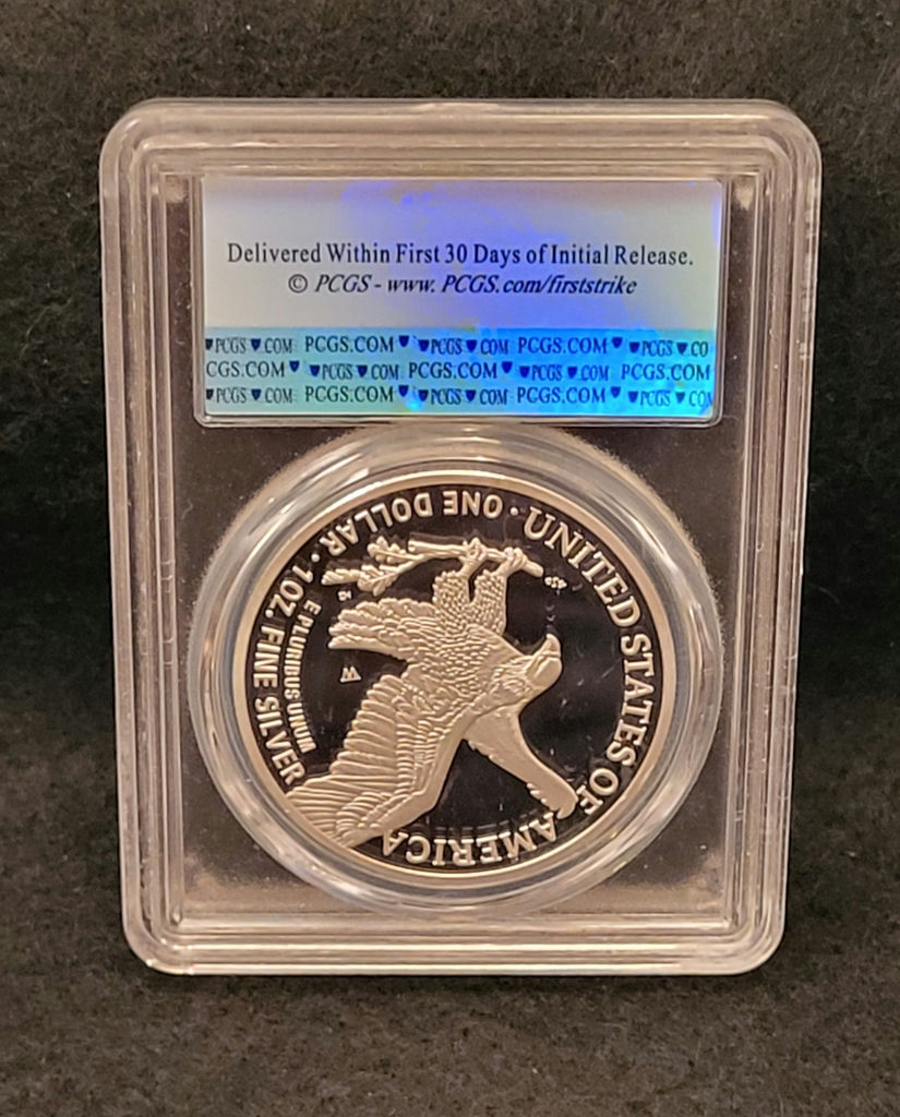 Silver Eagle PCGS First Strike PR70 Army Privy In Case - image 4 of 7