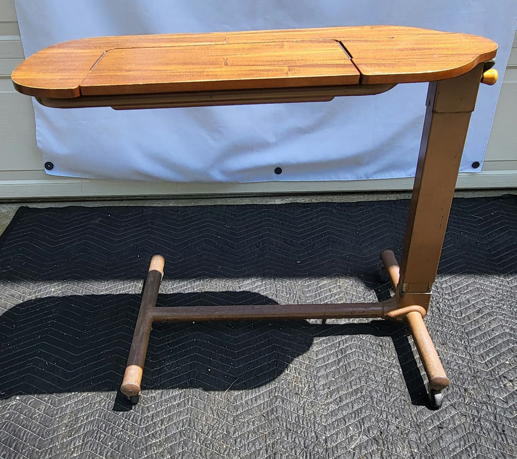 Vintage Adjustable Rolling Makeup/TV Dinner Stand - image 1 of 5