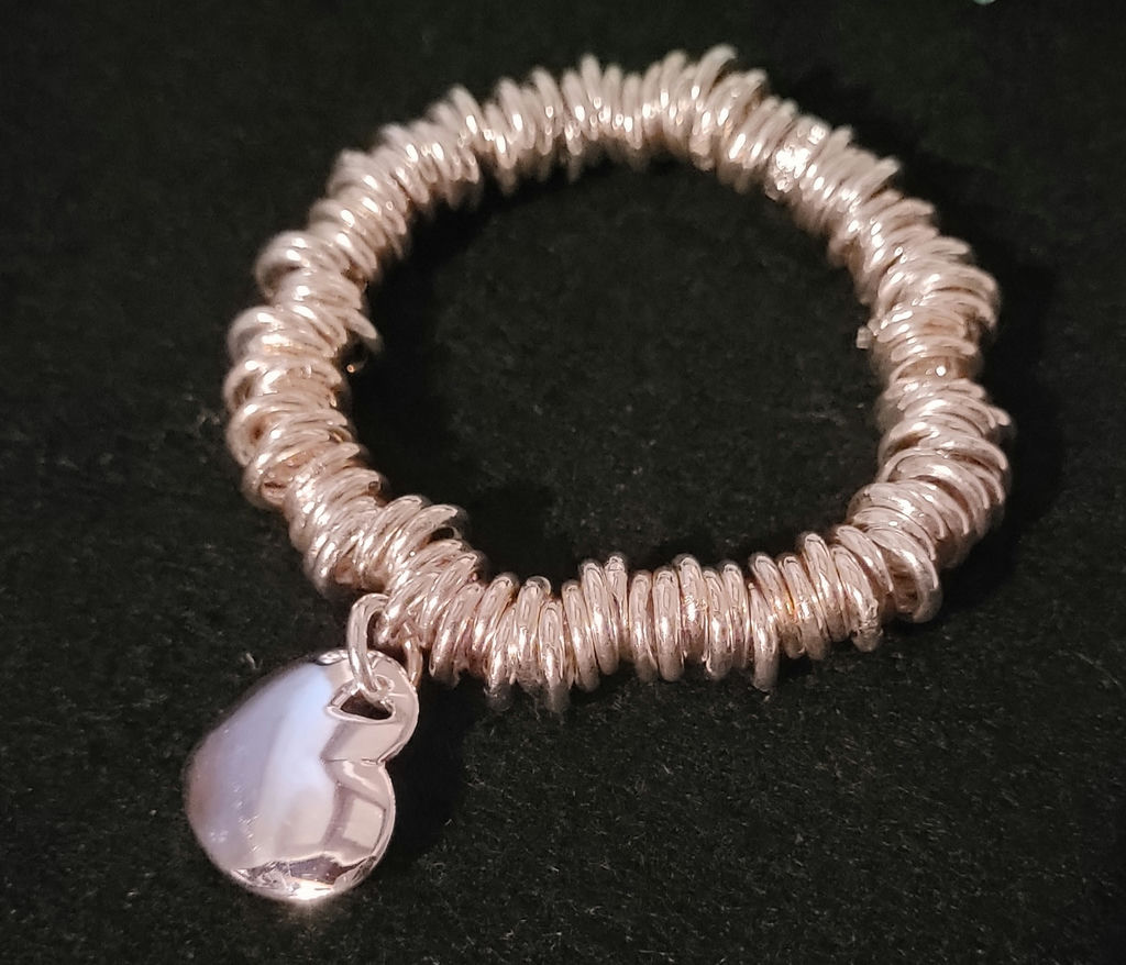 Tiffany & Co .925 Heart Charm Links Bracelet - image 3 of 6