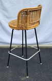 Vintage Wicker Seat High Stool - thumbnail 2 of 4