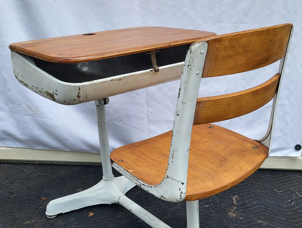Vintage Student School Desk - White - image 3 of 4