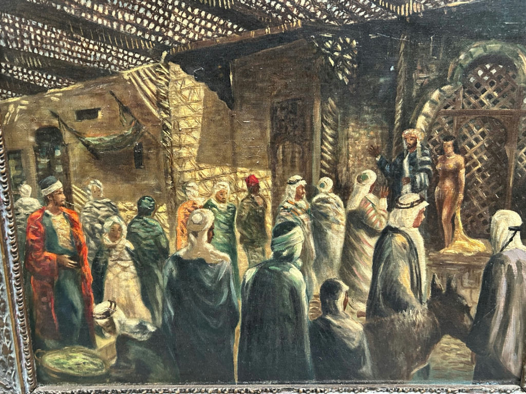 Oil on Board Market Scene - image 3 of 4