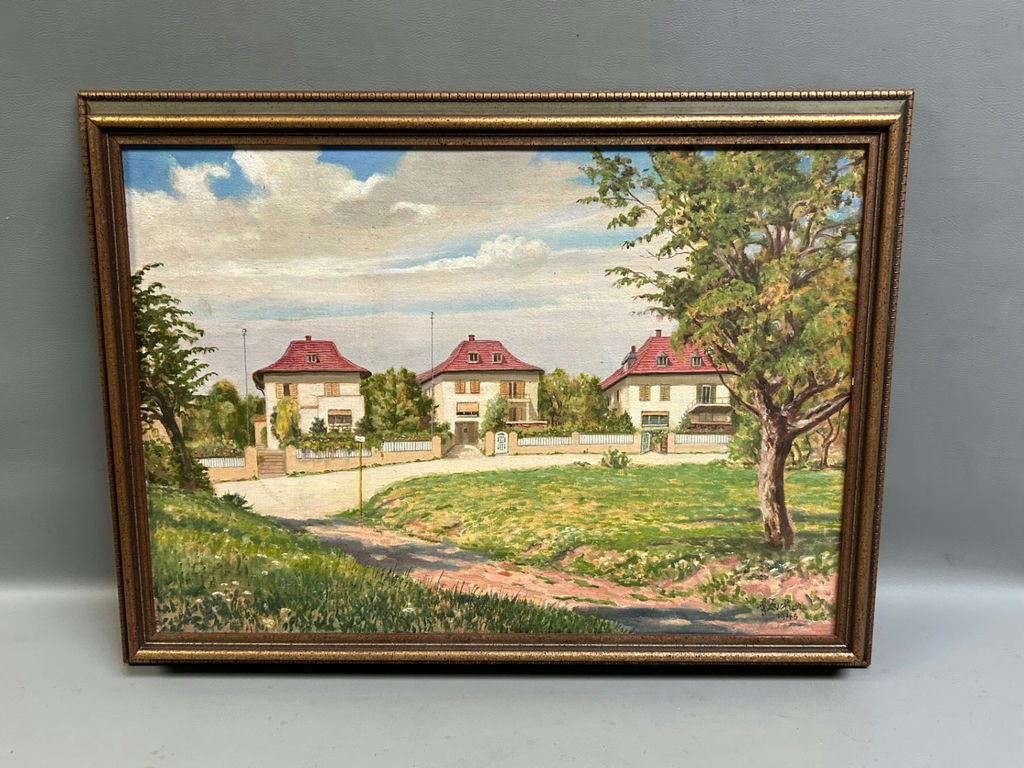German Landscape Oil on Canvas Signed - image 1 of 4