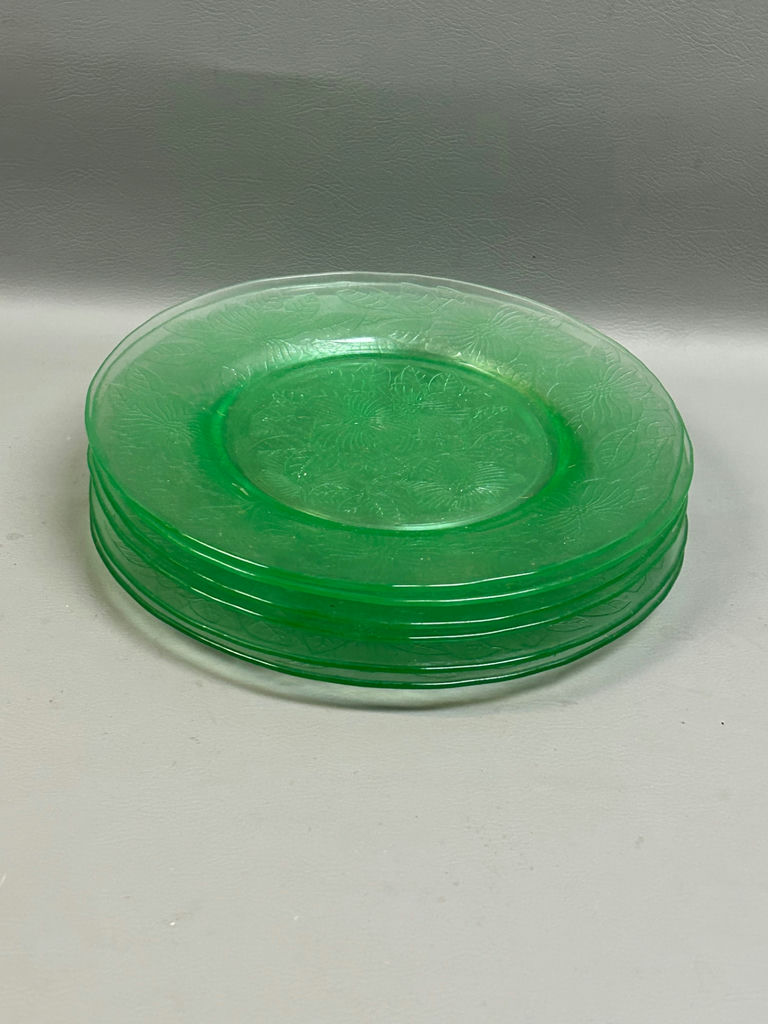 Green Uranium Glass Plates  - image 2 of 4