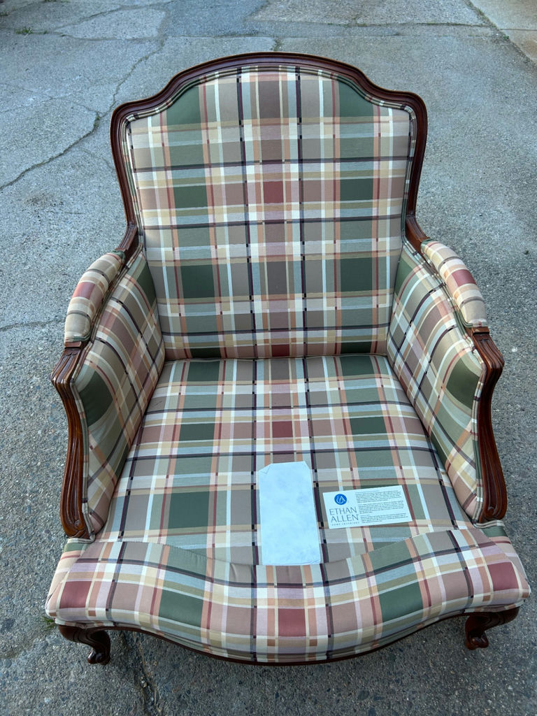 Ethan Allen Upholstered Chair W/ Ottoman - image 2 of 4