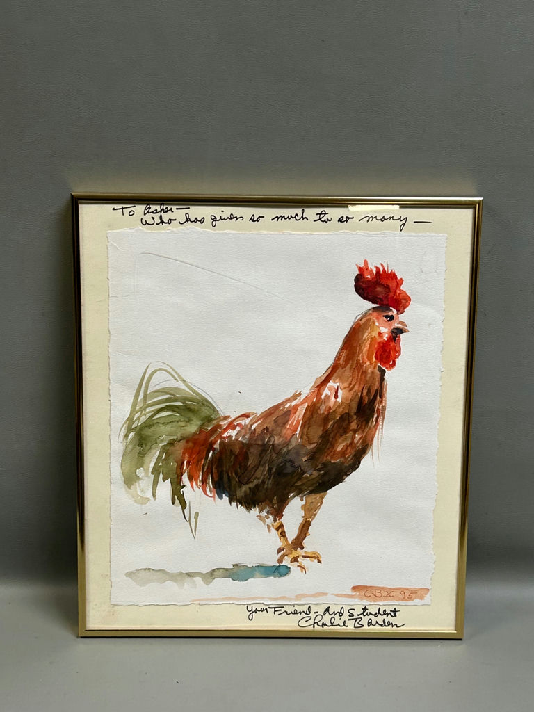 Signed Watercolor Rooster - image 1 of 3