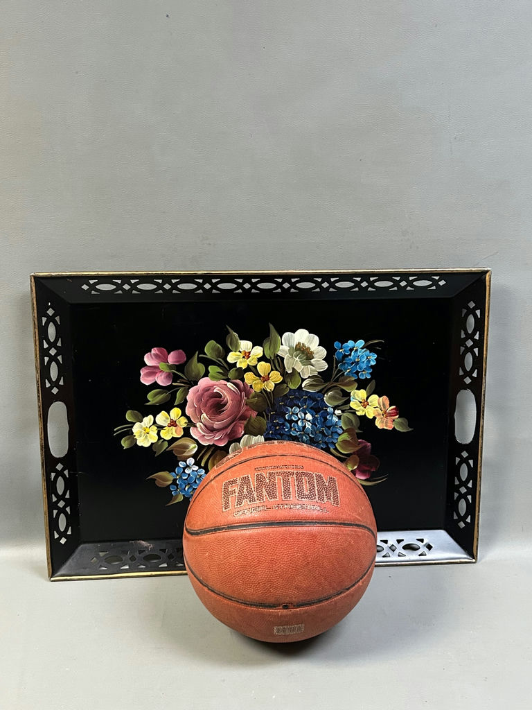 Signed Hand-Painted Tole Tray - image 2 of 5
