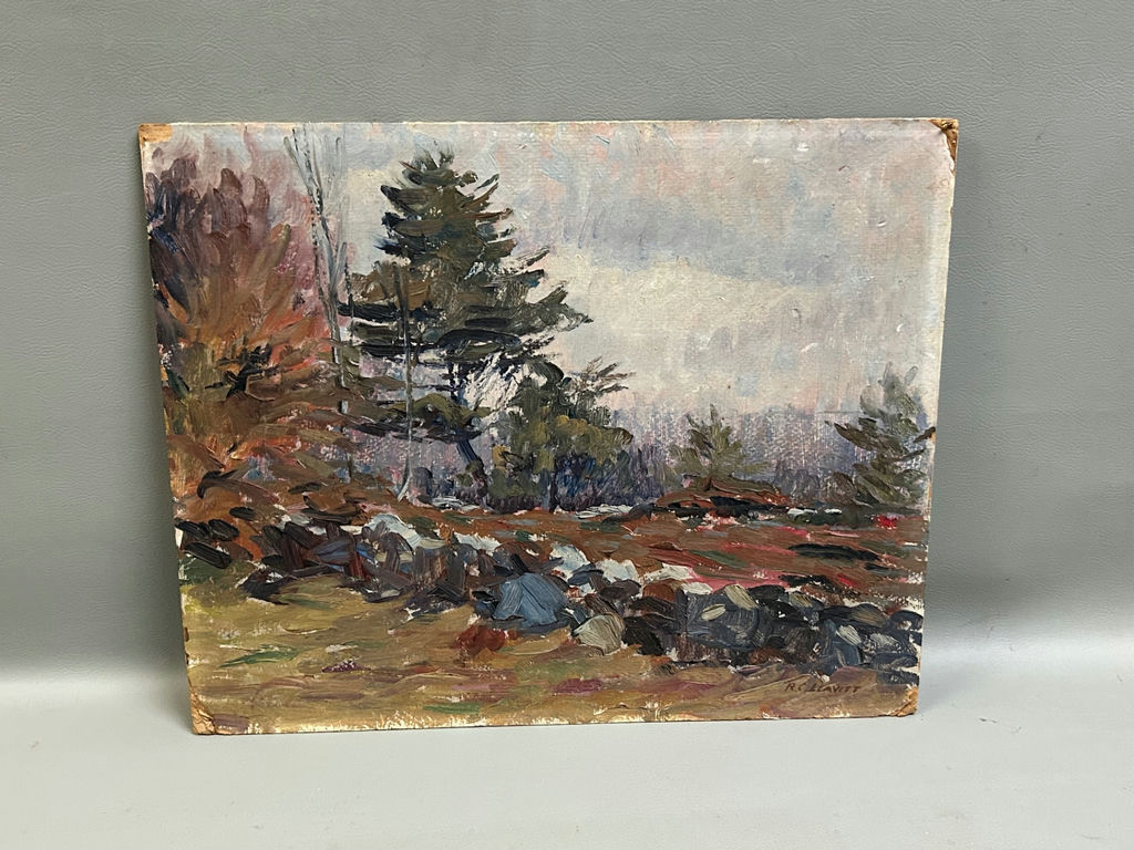 Signed Landscape Oil on Board Painting  - image 1 of 4