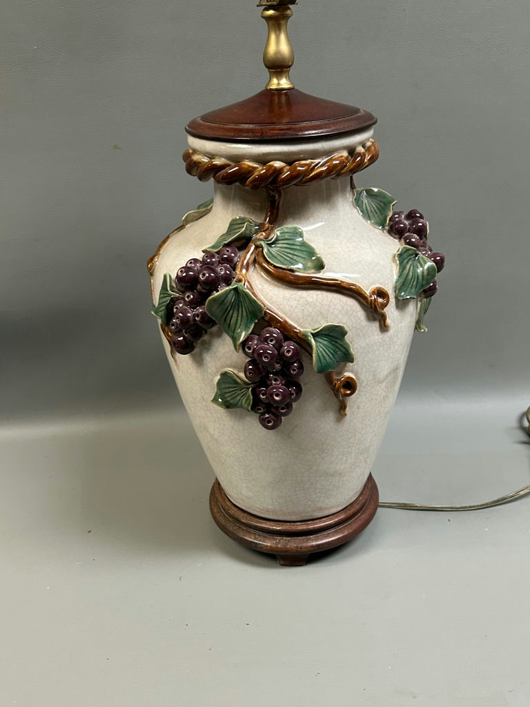 Pottery Lamp Attached Grapes  - image 3 of 4