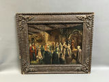 Oil on Board Market Scene - thumbnail 1 of 4