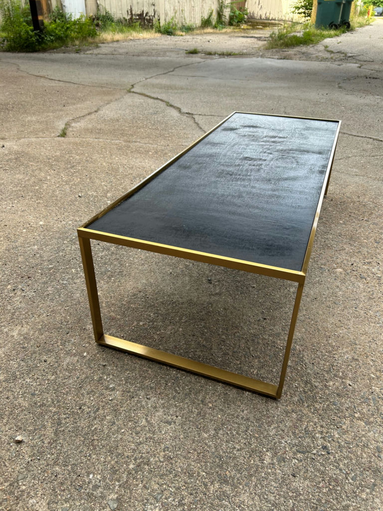 MCM Wooden Top Metal Coffee Table  - image 2 of 4