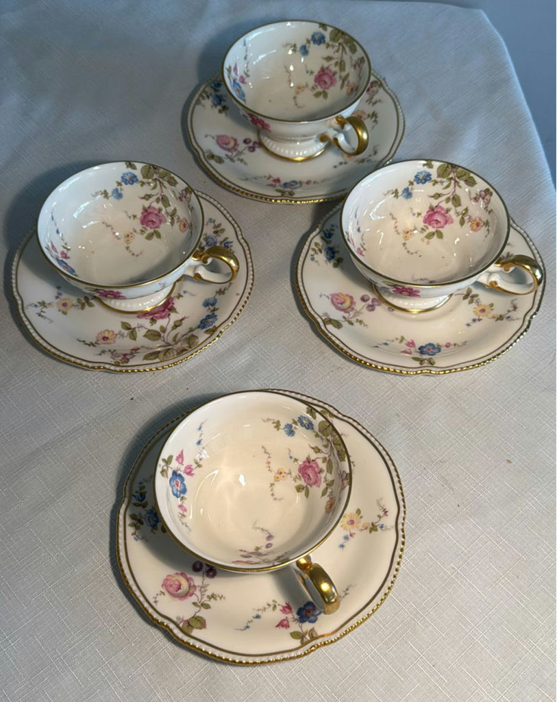 Floral China Tea Set with Cups, Saucers, Bowls, and Plates - image 2 of 4