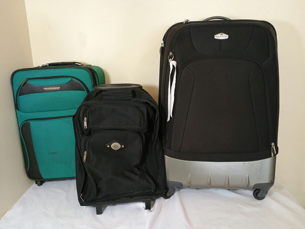 Three pieces of luggage: two rolling suitcases and a backpack - image 7 of 8