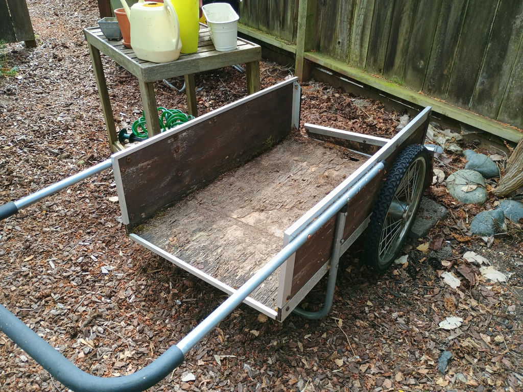 Potting bench, wood wagon, gardening - image 2 of 4