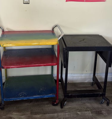 Two Rolling Metal Carts - Image 1 of 4