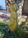 Weathered yellow wooden statue yard art - thumbnail 3 of 3