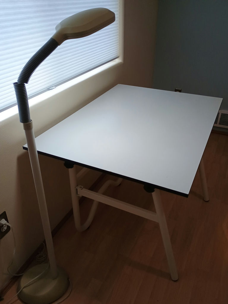 White drafting table and lamp - image 3 of 6
