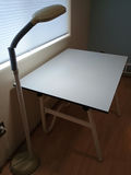 White drafting table and lamp - thumbnail 3 of 6