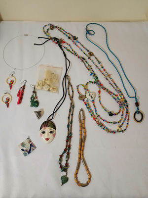 Assorted Jewelry Collection: Beaded Necklaces, Pendants and Earrings - Image 1 of 6