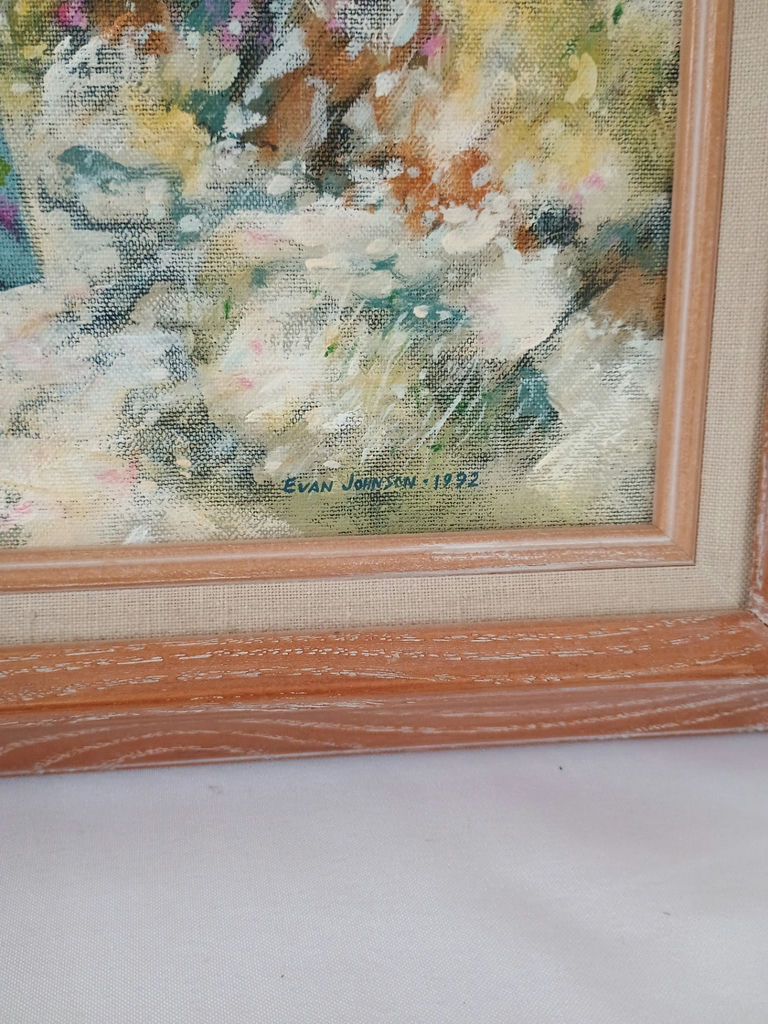 Framed painting, Evan Johnson  - image 2 of 5