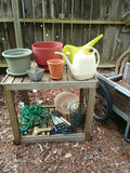 Potting bench, wood wagon, gardening - thumbnail 3 of 4