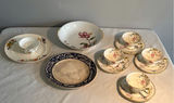 Floral China Tea Set with Cups, Saucers, Bowls, and Plates - thumbnail 1 of 4
