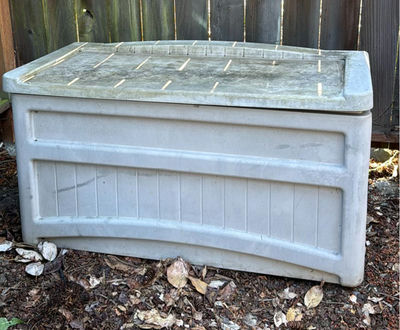 Stacking brick water storage system, a tarp, storage bin and more.  - Image 1 of 8