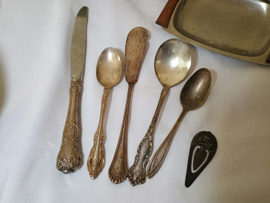 Vintage dishes, pewter, sterling, plated - image 6 of 13