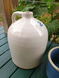 White ceramic jug and blue ceramic crock - thumbnail 2 of 6