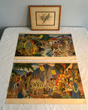 Framed parrot print and vintage Hawaiian menus - thumbnail 1 of 10