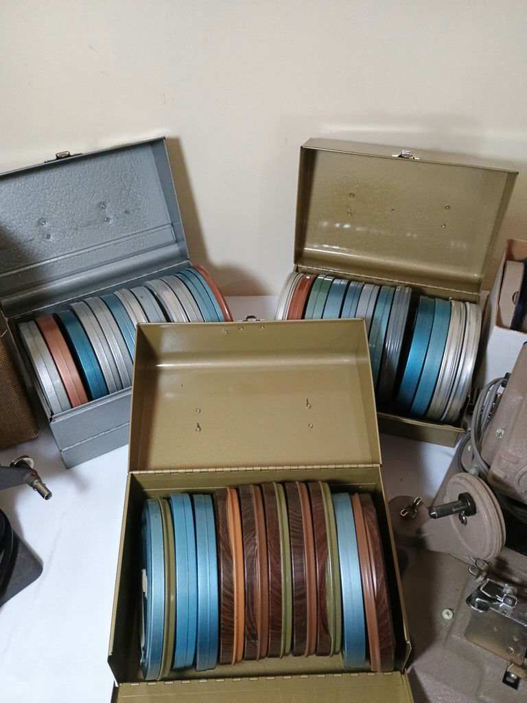 8mm projector, splicer and reels - image 3 of 5