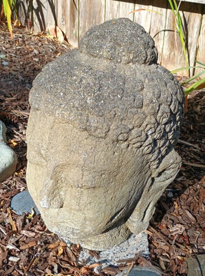 Concrete Buddha head - Image 1 of 3