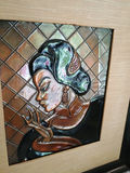 Three framed artworks: two MCM Coppercraft tile portraits and a vintage portrait print - thumbnail 3 of 10