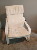 White upholstered lounge chair with cushions, IKEA  - thumbnail 1 of 4