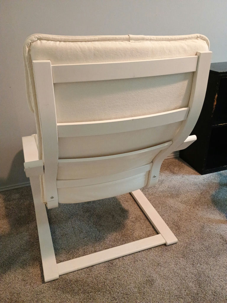 White upholstered lounge chair with cushions, IKEA - image 2 of 4