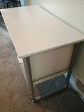 White desk with right-side two-drawer pedestal - thumbnail 2 of 5