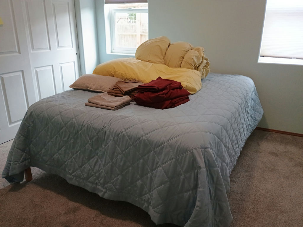 Queen bed, platform frame - image 2 of 9