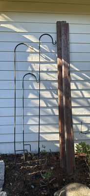 Four Shepherds Hooks And Three Fencing Posts - Image 1 of 4