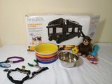 Rolling pet carrier and supplies - thumbnail 1 of 3