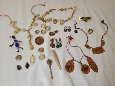 Jewelry, bone, copper, Southwest - Image 1 of 8