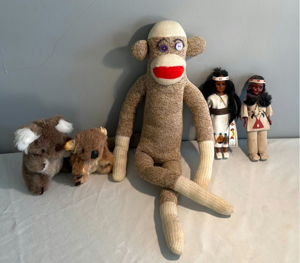 Sock Monkey, Plush Animals, and Native American‑Style Dolls - image 1 of 4