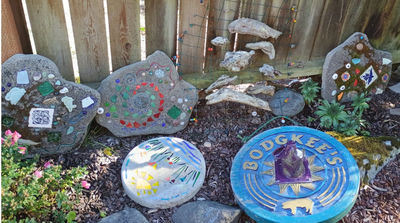 Four Mosaic pavers, art - Image 1 of 4